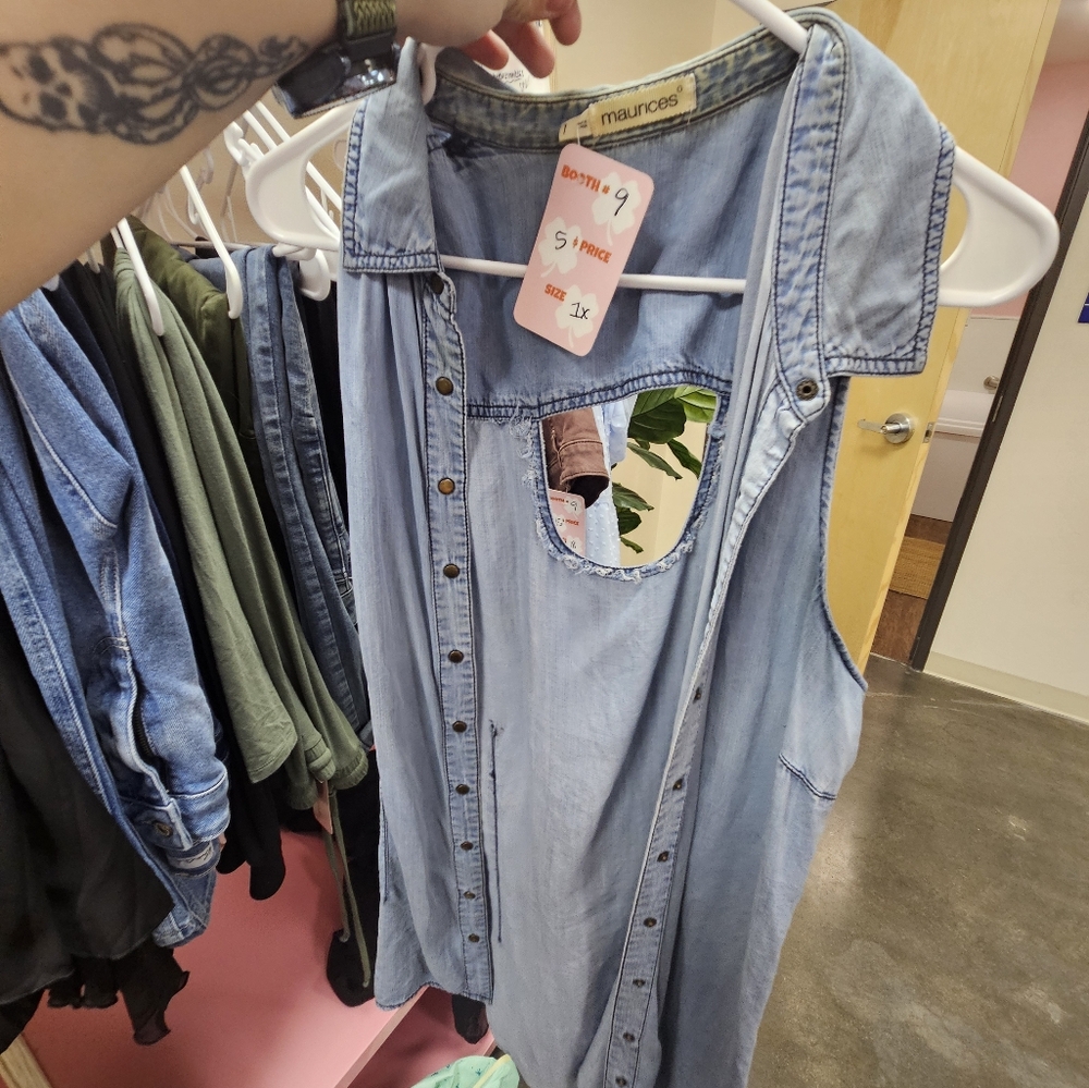 Denim chambray vest